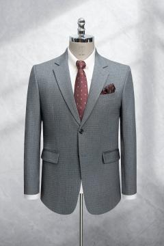 Bộ Suit Ghi Xanh Hoạ Tiết Kẻ Mờ Classic Fit TGS387